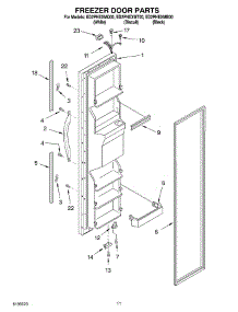 07 - Freezer Door Parts parts for Whirlpool Refrigerator ED2PHEXMQ00 from AppliancePartsPros.com