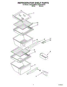 03 - Refrigerator Shelf Parts parts for Whirlpool Refrigerator ED5SHGXMQ00 from AppliancePartsPros.com