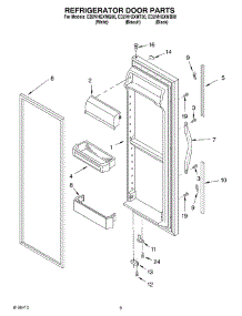 06 - Refrigerator Door Parts parts for Whirlpool Refrigerator ED2VHGXMT00 from AppliancePartsPros.com
