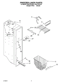 04 - Freezer Liner parts for Whirlpool Refrigerator ED2NTQXKT04 from AppliancePartsPros.com