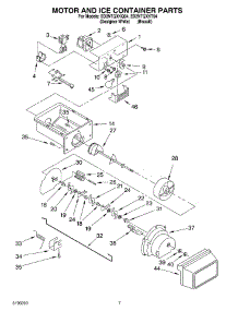 05 - Motor And Ice Container parts for Whirlpool Refrigerator ED2NTQXKQ04 from AppliancePartsPros.com