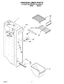 04 - Freezer Liner Parts parts for Whirlpool Refrigerator ED5FTGXKT02 from AppliancePartsPros.com