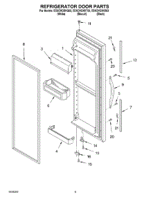 06 - Refrigerator Door Parts parts for Whirlpool Refrigerator ED5CHQXKT02 from AppliancePartsPros.com