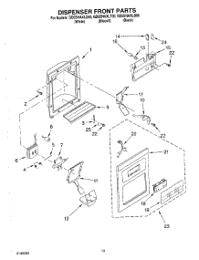 08 - Dispenser Front parts for Whirlpool Refrigerator GD5SHAXLT00 from AppliancePartsPros.com