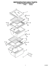 03 - Refrigerator Shelf parts for Whirlpool Refrigerator ED5NTQXKQ01 from AppliancePartsPros.com
