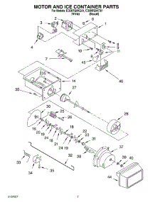 05 - Motor And Ice Container parts for Whirlpool Refrigerator ED5NTQXKQ01 from AppliancePartsPros.com