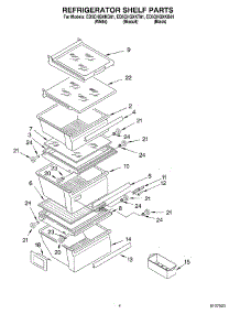 03 - Refrigerator Shelf parts for Whirlpool Refrigerator ED5CHQXKQ01 from AppliancePartsPros.com