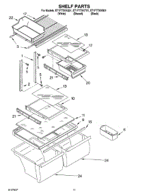 06 - Shelf parts for Whirlpool Refrigerator ET1FTTXKT01 from AppliancePartsPros.com