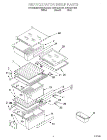 03 - Refrigerator Shelf parts for Whirlpool Refrigerator GD5SHAXKT00 from AppliancePartsPros.com