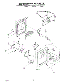08 - Dispenser Front parts for Whirlpool Refrigerator GD25BFCHT01 from AppliancePartsPros.com