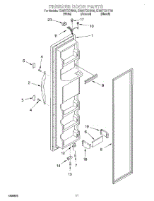 07 - Freezer Door parts for Whirlpool Refrigerator ED25TEXHT02 from AppliancePartsPros.com