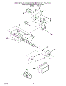05 - Motor And Ice Container parts for Whirlpool Refrigerator ED25TEXHW01 from AppliancePartsPros.com