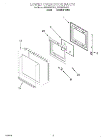 03 - Lower Oven Door parts for Whirlpool Oven RBD305PDQ10 from AppliancePartsPros.com