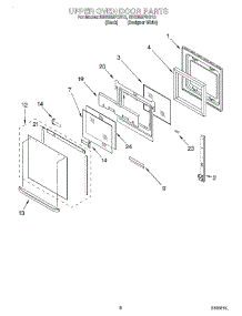 04 - Upper Oven Door parts for Whirlpool Oven RBD305PDQ10 from AppliancePartsPros.com