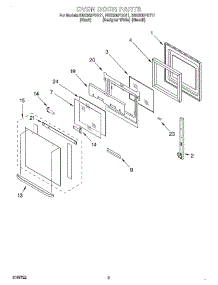 02 - Oven Door parts for Whirlpool Oven RBS305PDB11 from AppliancePartsPros.com