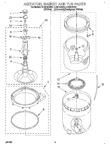 03 - Agitator, Basket And Tub parts for Whirlpool Washer LLR6144BW0 from AppliancePartsPros.com