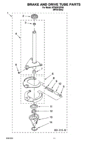 07 - Brake And Drive Tube Parts parts for Whirlpool Washer WTW5810SW0 from AppliancePartsPros.com