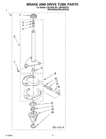 07 - Brake And Drive Tube parts for Whirlpool Washer LSN1000LW0 from AppliancePartsPros.com