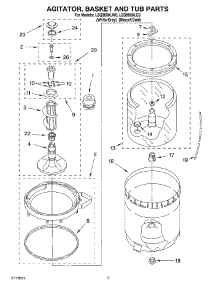 03 - Agitator, Basket And Tub parts for Whirlpool Washer LSQ9600LW0 from AppliancePartsPros.com