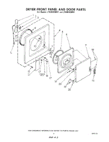 03 - Dryer Front Panel And Door parts for Whirlpool Washer Dryer Combo LT5000XMW1 from AppliancePartsPros.com