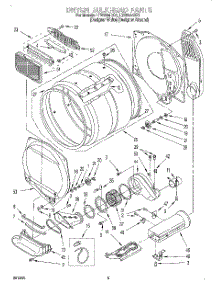 04 - Dryer Bulkhead parts for Whirlpool Washer Dryer Combo LTE6234DZ1 from AppliancePartsPros.com