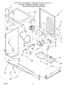 03 - Dryer Cabinet And Motor parts for Whirlpool Washer Dryer Combo LTG6234DQ1 from AppliancePartsPros.com