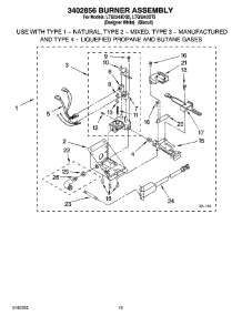 16 - 3402856 Burner Assembly, Optional Parts (Not Included) parts for Whirlpool Washer Dryer Combo LTG5243DQ5 from AppliancePartsPros.com
