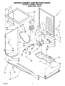 03 - Dryer Cabinet And Motor Parts parts for Whirlpool Washer Dryer Combo LTG6234DT2 from AppliancePartsPros.com