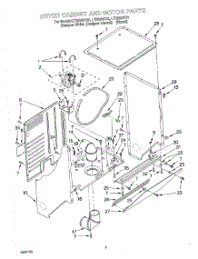03 - Dryer Cabinet And Motor parts for Whirlpool Washer Dryer Combo LTE5243DT2 from AppliancePartsPros.com