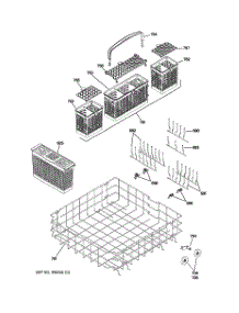 04 - Lower Rack Assembly parts for Ge Dishwasher ZBD0700N00II from AppliancePartsPros.com