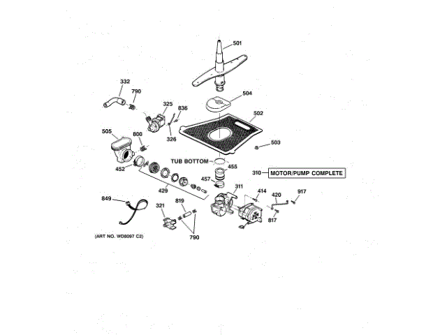 WD26X10013 Complete Ge Pump And Motor Assembly | Genuine Ge