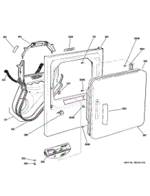 02 - Front Panel & Door parts for Ge Dryer DCCB330EG1WC from AppliancePartsPros.com