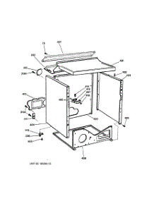 03 - Cabinet parts for Ge Dryer DJXR473EV0WW from AppliancePartsPros.com