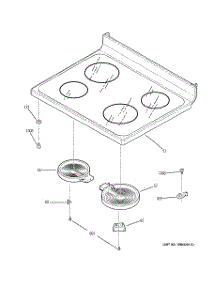 02 - Cooktop parts for Ge Range JBP64WH3WW from AppliancePartsPros.com