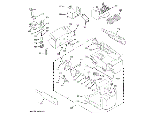 WR17X12079 Bucket And Auger Assembly (Ice Dispenser) Genuine Ge