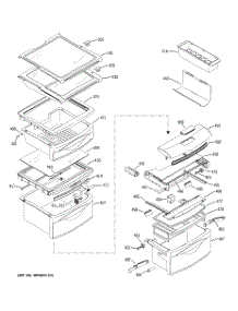 09 - Fresh Food Shelves parts for Ge Refrigerator PSS25NGMBBB from AppliancePartsPros.com