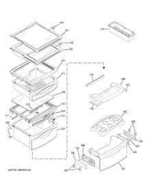 09 - Fresh Food Shelves parts for Ge Refrigerator PSK29NGWACCC from AppliancePartsPros.com