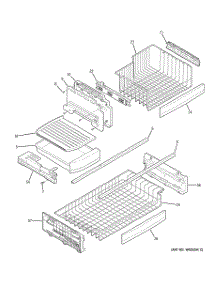 03 - Freezer Shelves parts for Ge Refrigerator PDSS5NBXARSS from AppliancePartsPros.com