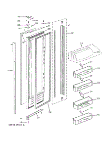 03 - Fresh Food Door parts for Ge Refrigerator PSB42YGXASV from AppliancePartsPros.com