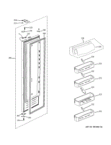 03 - Fresh Food Door parts for Ge Refrigerator PSB48YSXASS from AppliancePartsPros.com