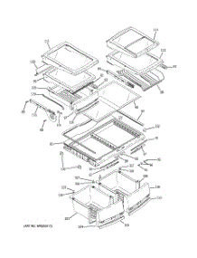 05 - Fresh Food Shelves parts for Ge Refrigerator PFSF2MIXABB from AppliancePartsPros.com