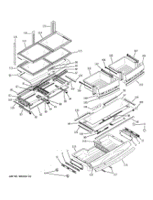 05 - Fresh Food Shelves parts for Ge Refrigerator PFSS5PJXASS from AppliancePartsPros.com