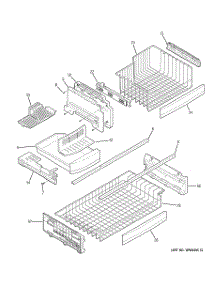 03 - Freezer Shelves parts for Ge Refrigerator PFSF5NJXABB from AppliancePartsPros.com