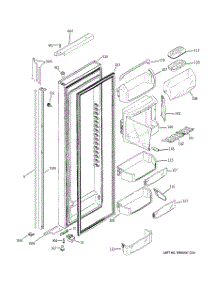 03 - Fresh Food Door parts for Ge Refrigerator PJE25PGTEFKB from AppliancePartsPros.com