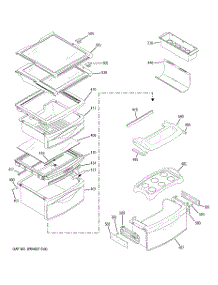 09 - Fresh Food Shelves parts for Ge Refrigerator PJE25PGTEFKB from AppliancePartsPros.com