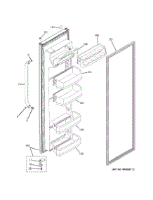 02 - Fresh Food Door parts for Ge Refrigerator GSL25IGXBLS from AppliancePartsPros.com