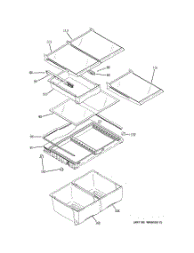 05 - Fresh Food Shelves parts for Ge Refrigerator GBSC0HBXARCC from AppliancePartsPros.com