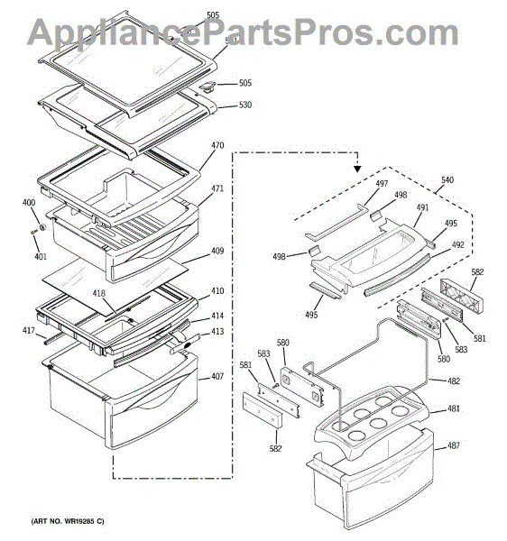 WR32X26246 Fruit And Vegetable Pan Shelf | Genuine Ge OEM In Stock