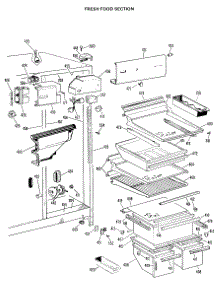 03 - Fresh Food Section parts for Ge Refrigerator TFX22ZKD from AppliancePartsPros.com
