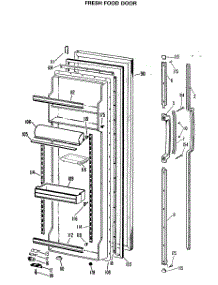 02 - Fresh Food Door parts for Ge Refrigerator TFX24RLR from AppliancePartsPros.com